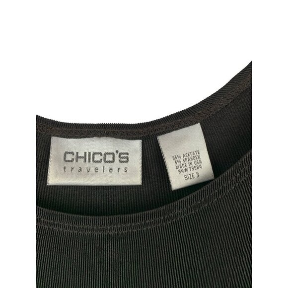 Chicos Travelers Sleeveless Black Top Size 3 Acetate/Nylon Womens - Picture 3 of 3